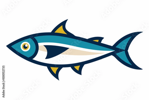 Obraz Anchovy fish creative vector design on a white background
