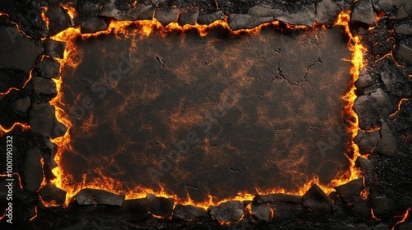 Fototapeta burning borders with fire frame