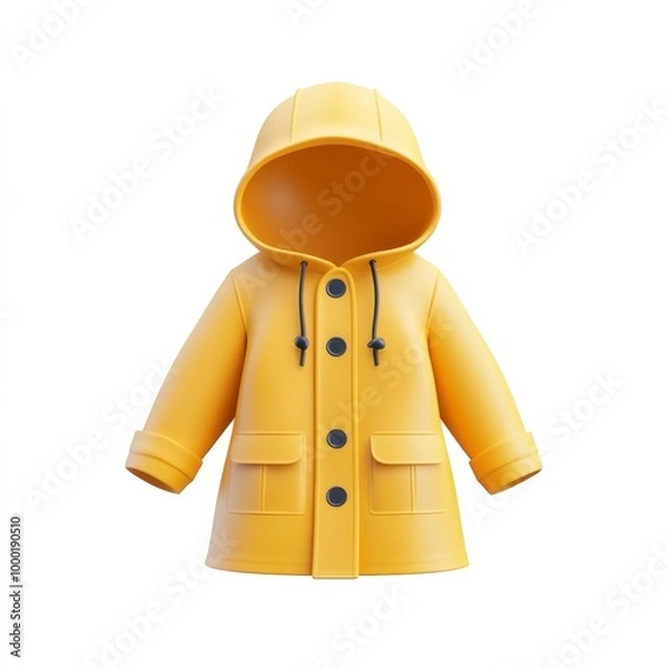 Fototapeta raincoat 3d icon in cartoon style