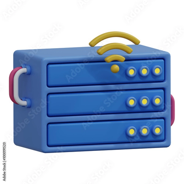 Obraz online database storage with internet wifi sign 3d render illustration