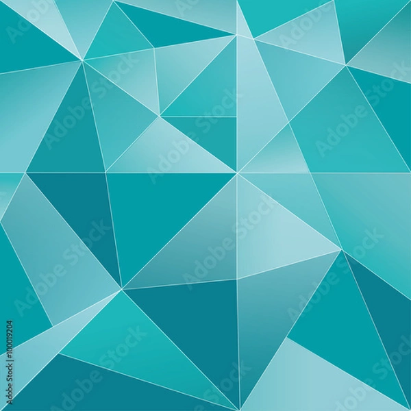 Fototapeta Vector Background triangular shape turquoise
