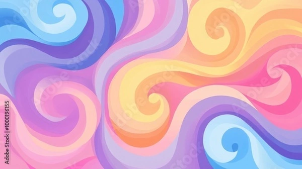 Fototapeta Art of vibrant and colorful pattern with swirling shapes, resembling the effect of motion