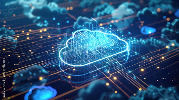 Obraz A visual guide to cloud computing solutions for small, medium, and large businesses, showcasing scalability and flexibility.