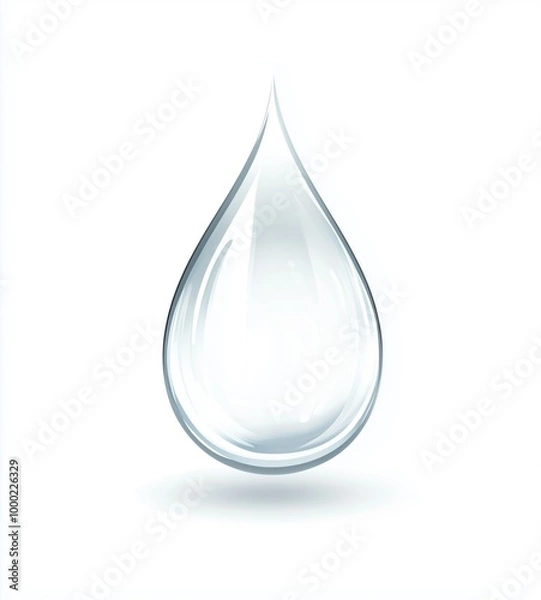 Fototapeta falling transparent drop on a white background