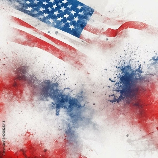 Obraz Patriotic Explosive Dust Cloud on Labor Day