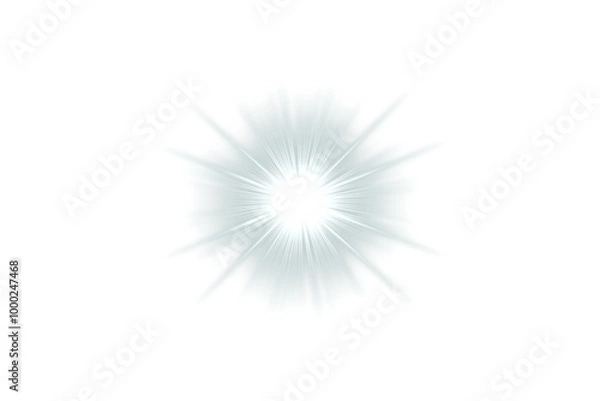 Fototapeta White light flare Sparkle star on transparent background. White light beam shine effect. Light star glare shiny sparkle. Starburst. Flash light effects overlays. Festive decoration design elements