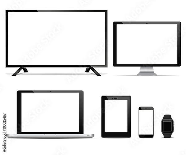 Fototapeta High quality set of modern technology devices