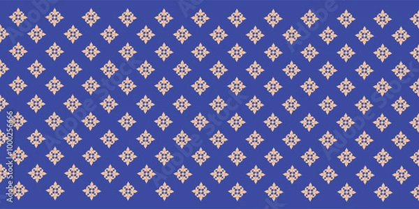 Obraz seamless pattern with blue flowers