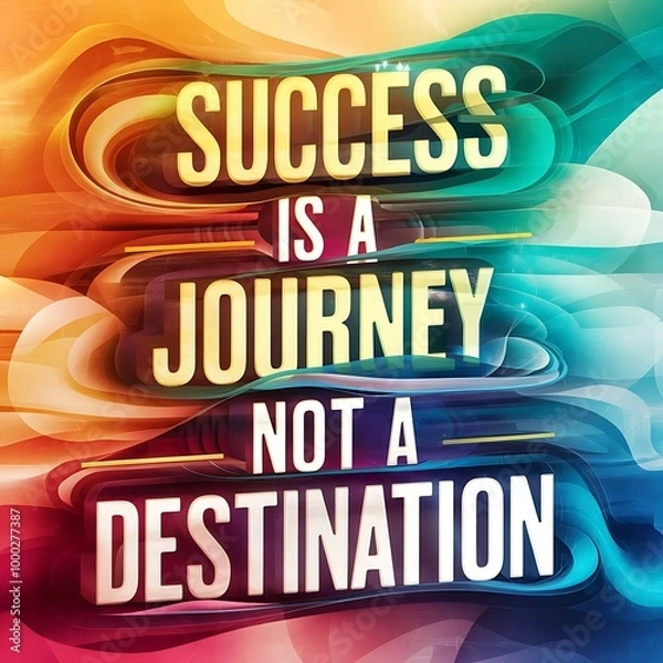 Fototapeta Success is a Journey, Not a Destination T-shirt Design Motivational Quote, Illustartion,Typography,Banner,Poster