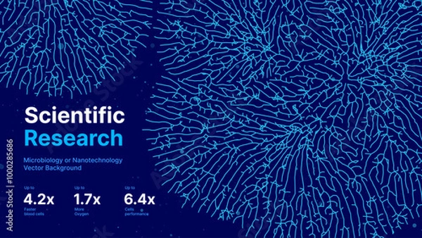 Fototapeta Mycelium Fungus Macro Pattern. Fungus Scientific Medical Research Background. Science Macro Pattern Backdrop. Futuristic Plant Microbiology Healthcare. Vector Illustration.