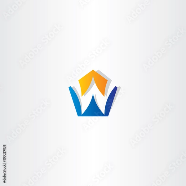 Fototapeta letter w pentagon vector icon logo