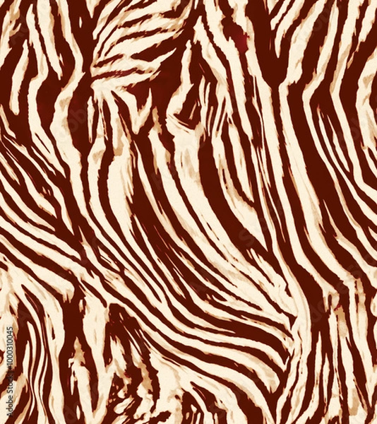Fototapeta Leopard and zebra pattern design, background, textile print pattern
