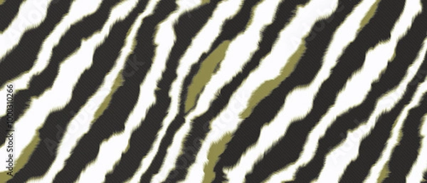 Fototapeta Leopard and zebra pattern design, background, textile print pattern
