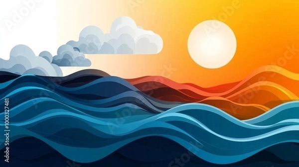 Fototapeta An infographic explaining the El Nino phenomenon, illustrating how the warm waters disrupt normal weather patterns and cause global climate anomalies