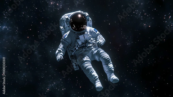 Obraz Generative ai astronaut floating zero gravity in outer space. Zero Gravity. Illustration
