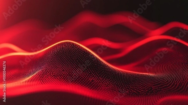 Fototapeta Abstract Red Waveforms