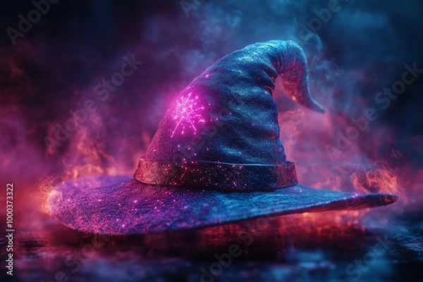 Fototapeta witchs hat with a magical glow