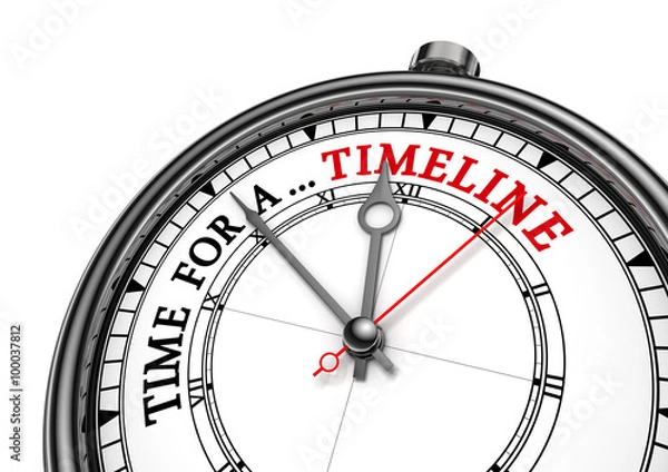 Obraz Time for a timeline conceptual message on clock