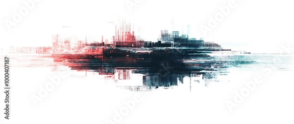 Fototapeta abstract digital glitch isolated png transparent background