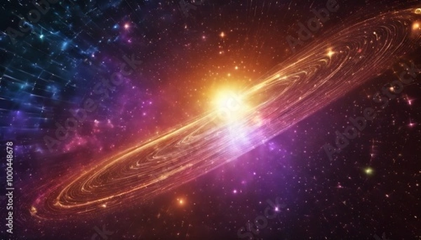 Fototapeta Electromagnetic Whirls - Cosmic Waves in Vibrant Color, Ultra HD, Soft Focus