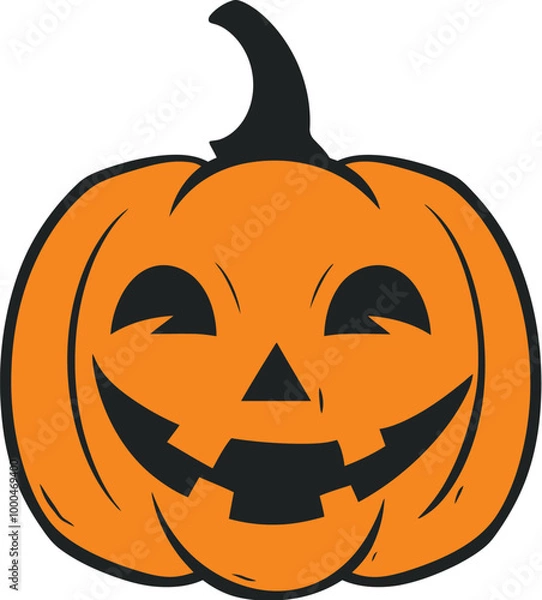 Fototapeta Halloween Pumpkin Flat Vector Icon 