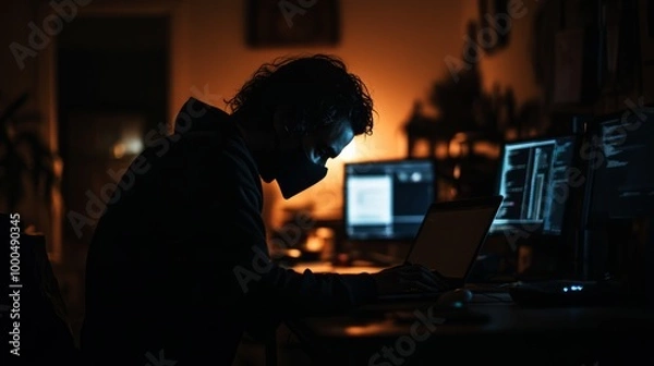 Fototapeta Working Late at Night