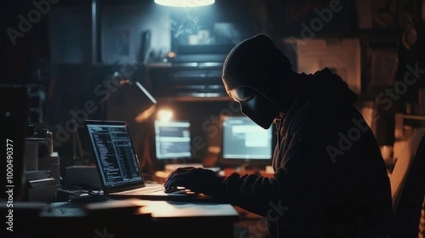 Fototapeta Cybersecurity Specialist in Action