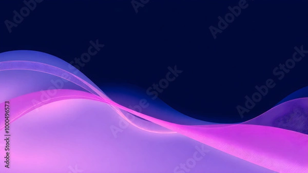 Fototapeta Neon illuminated dynamic sheets wallpaper. Abstract business background.