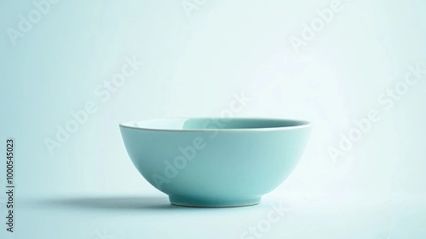 Obraz A simple, light blue bowl on a soft background, emphasizing minimalism and design.
