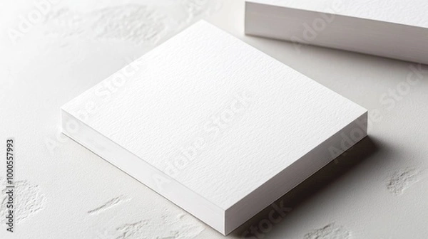 Fototapeta Lightly textured white card stock with a matte finish, suitable for business cards or invitations