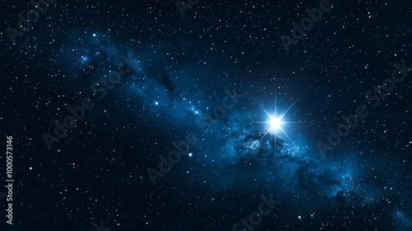 Fototapeta Shining Star in the Vast Darkness of Space