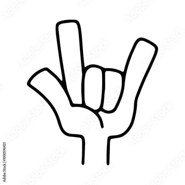 Obraz 大好きを表すハンドサインをする右手のアイコン