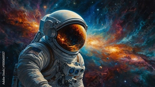 Fototapeta a passionately exploring cosmic voyager their image