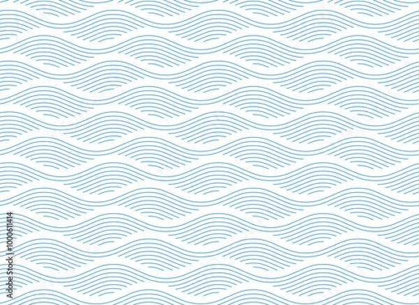 Fototapeta Seamless background pattern with waves