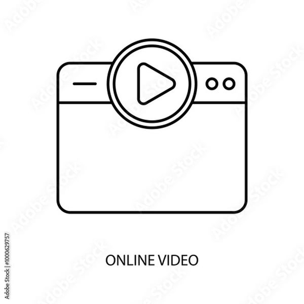 Fototapeta online video concept line icon. Simple element illustration. online video concept outline symbol design.