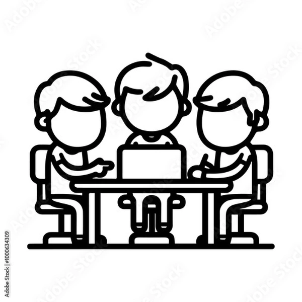 Obraz three individuals in meeting