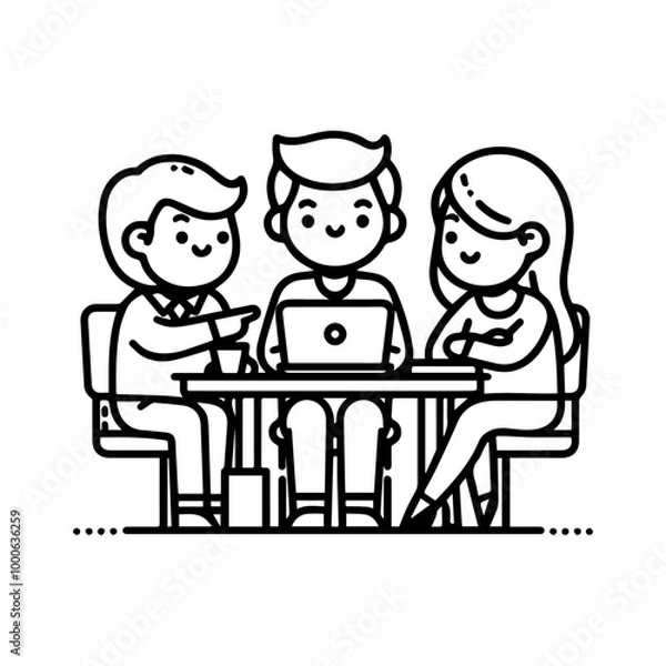 Fototapeta Team Work Illustration