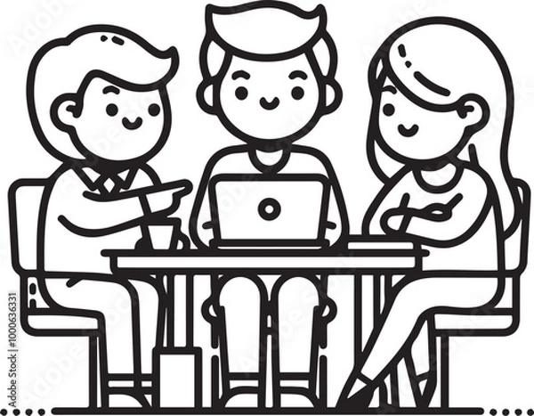 Obraz Working fo discusiion illustration