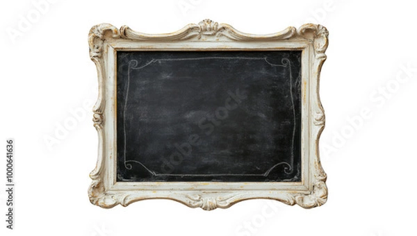 Fototapeta vintage chalkboard with light wooden frame isolated on white background 