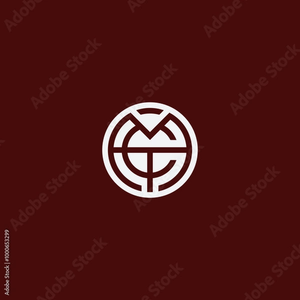 Fototapeta SIMPLE AND MODERN INITIAL TCM LOGO DESIGN TEMPLATE ELEMENTS