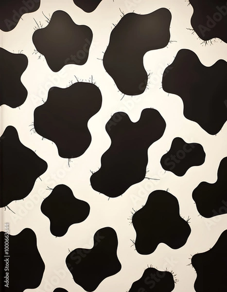 Obraz Classic black and white cow print pattern