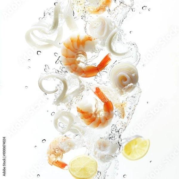 Fototapeta Chopped cooked shrimp