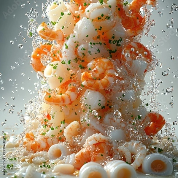 Fototapeta Chopped cooked shrimp