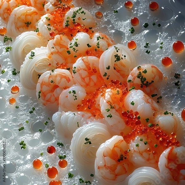 Fototapeta Chopped cooked shrimp