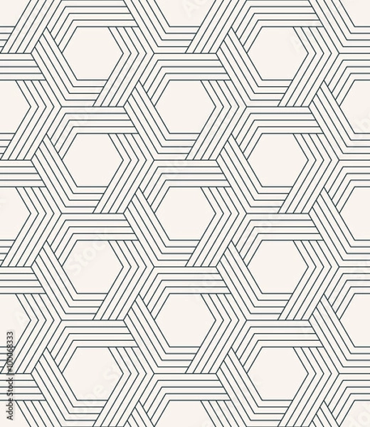 Obraz seamless striped geometric weaving pattern of hexagons.