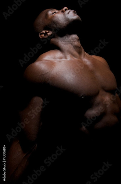 Fototapeta African american body builder posing