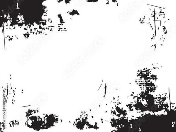 Fototapeta Rough black and white texture vector. Distressed overlay texture. Grunge background. Abstract textured effect. Vector Illustration. Black isolated