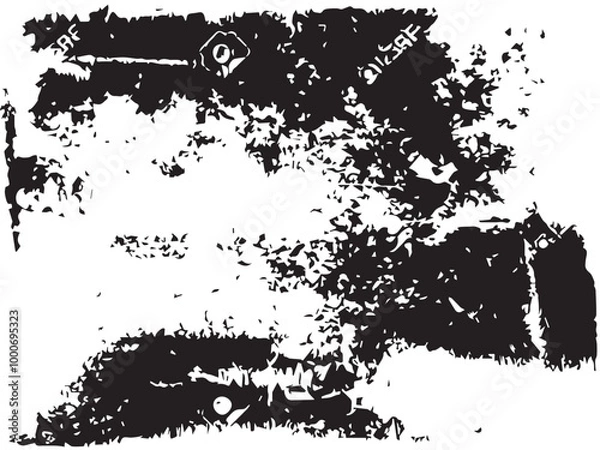 Fototapeta Rough black and white texture vector. Distressed overlay texture. Grunge background. Abstract textured effect. Vector Illustration. Black isolated
