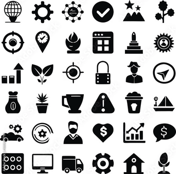 Fototapeta set of icons for design