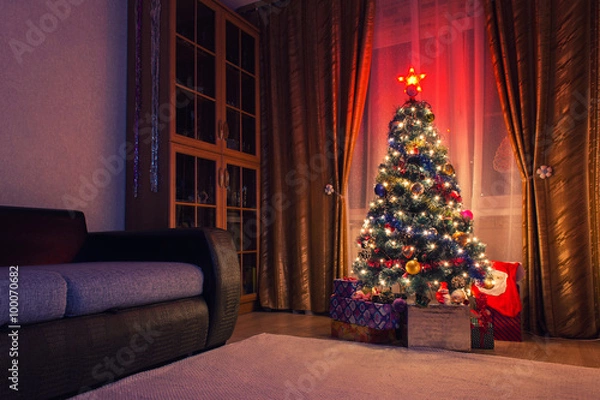 Obraz Christmas tree room